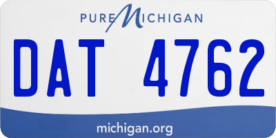 MI license plate DAT4762