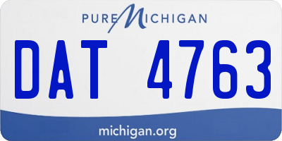 MI license plate DAT4763