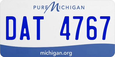 MI license plate DAT4767