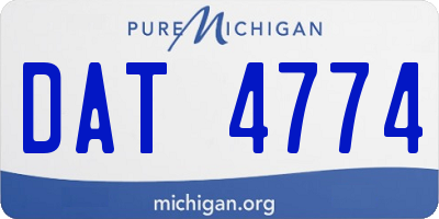MI license plate DAT4774