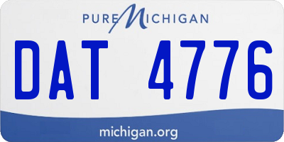 MI license plate DAT4776