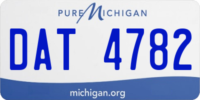 MI license plate DAT4782