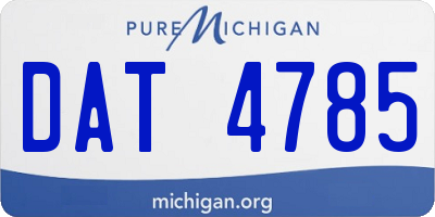 MI license plate DAT4785