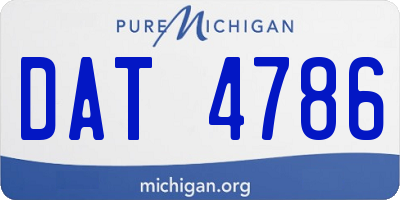 MI license plate DAT4786