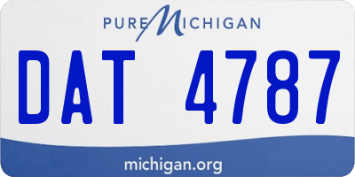 MI license plate DAT4787
