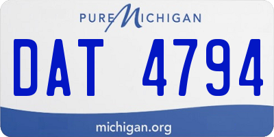 MI license plate DAT4794