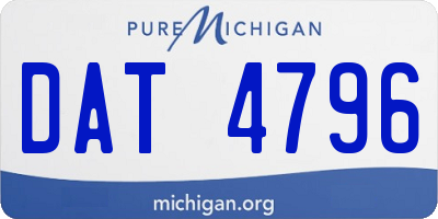MI license plate DAT4796