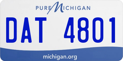 MI license plate DAT4801