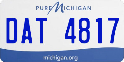 MI license plate DAT4817