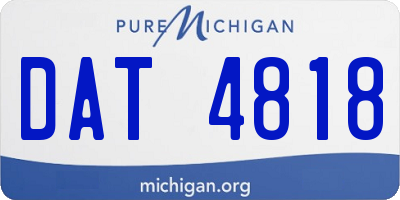 MI license plate DAT4818