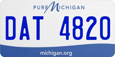MI license plate DAT4820