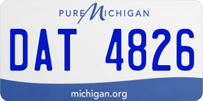 MI license plate DAT4826