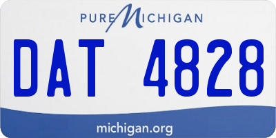 MI license plate DAT4828