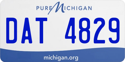 MI license plate DAT4829