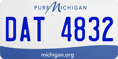 MI license plate DAT4832