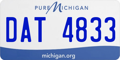 MI license plate DAT4833