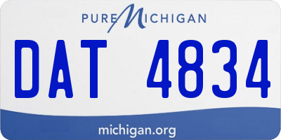MI license plate DAT4834