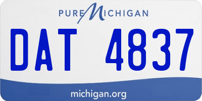 MI license plate DAT4837