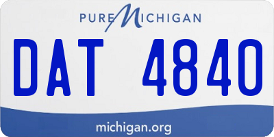 MI license plate DAT4840