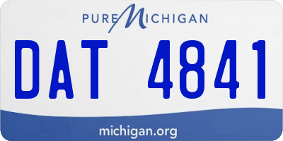 MI license plate DAT4841