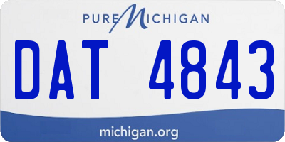 MI license plate DAT4843