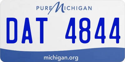MI license plate DAT4844