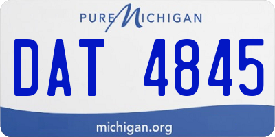 MI license plate DAT4845