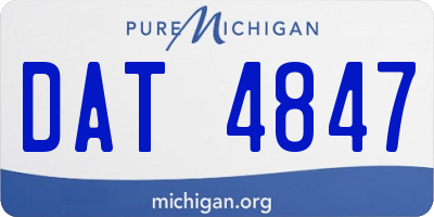 MI license plate DAT4847