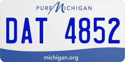 MI license plate DAT4852