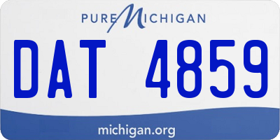 MI license plate DAT4859