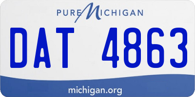 MI license plate DAT4863