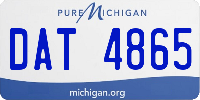 MI license plate DAT4865