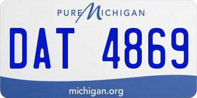 MI license plate DAT4869