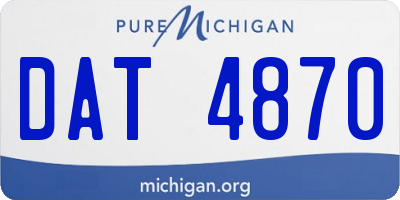MI license plate DAT4870