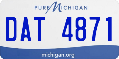 MI license plate DAT4871