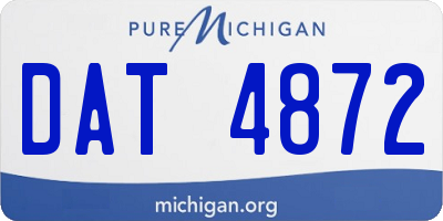 MI license plate DAT4872