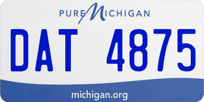 MI license plate DAT4875