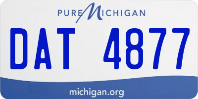 MI license plate DAT4877
