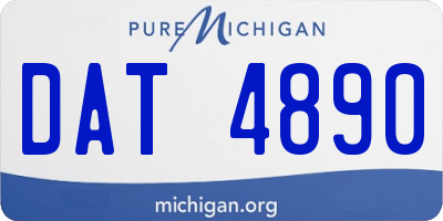 MI license plate DAT4890