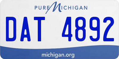 MI license plate DAT4892