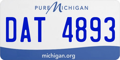 MI license plate DAT4893