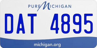 MI license plate DAT4895