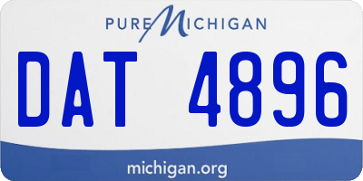 MI license plate DAT4896