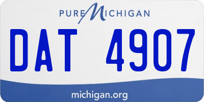 MI license plate DAT4907
