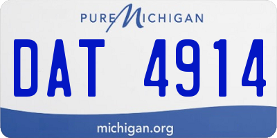 MI license plate DAT4914