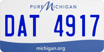 MI license plate DAT4917