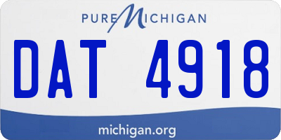 MI license plate DAT4918