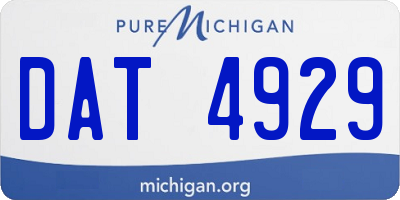 MI license plate DAT4929