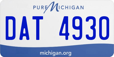MI license plate DAT4930