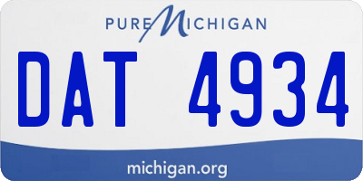 MI license plate DAT4934